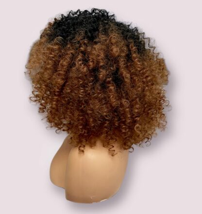 Perruques de cheveux humains afro crépus bouclés avec frange – Image 3