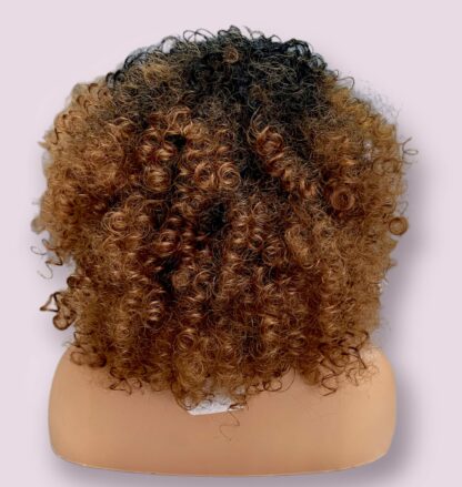 Perruques de cheveux humains afro crépus bouclés avec frange – Image 2