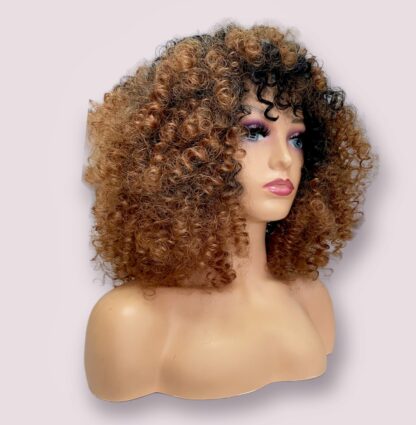 Perruques de cheveux humains afro crépus bouclés avec frange