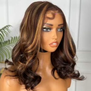 VALENTINE SALE 💓 Perruque Lace Front Wig Ombre à reflets