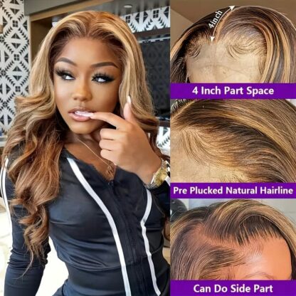 VALENTINE SALE 💓 Perruque Lace Front Wig Ombre à reflets – Image 4