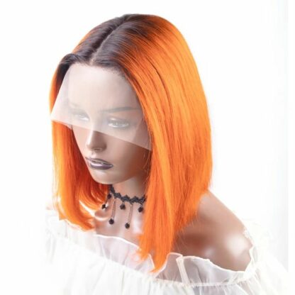 Perruque Bob de couleur orange ombrée – Image 5