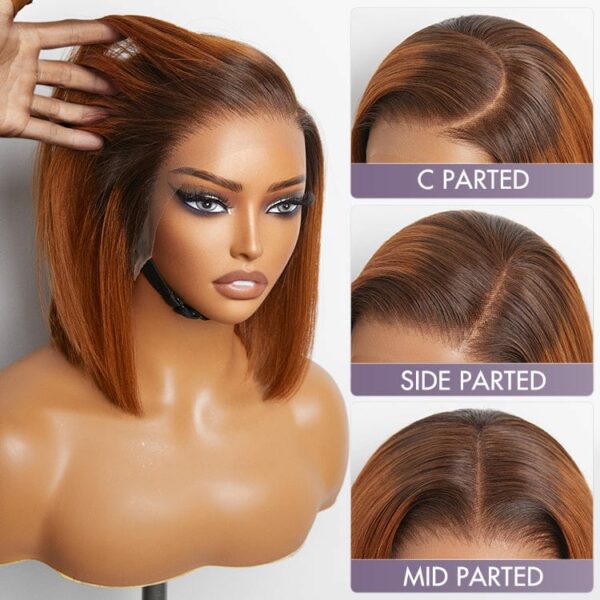 Perruque courte cheveux naturels-couleur chatin.